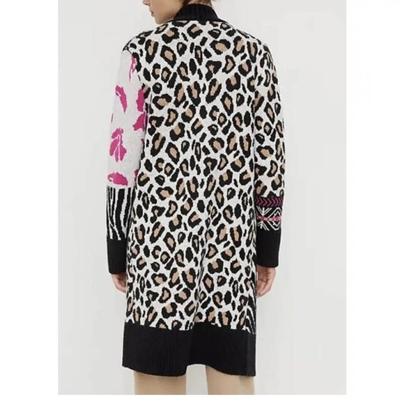 Anthropologie Maeve Makaya animal print longline cardigan sweater. Size XL - Picture 4 of 14